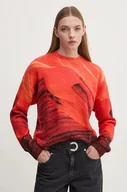 Swetry damskie - Desigual sweter VAUGHAN damski kolor pomarańczowy  24WWJF48 - miniaturka - grafika 1
