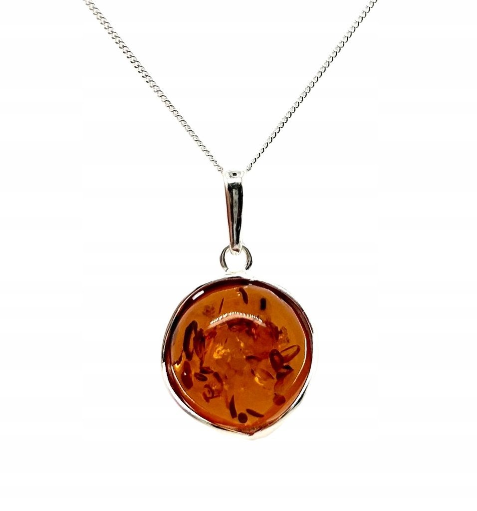 Wisiorek srebrny z bursztynem ORYGINALNA ZAWIESZKA ze srebra 925 OCZKO