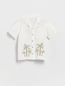 Bluzki dla chłopców - Reserved - Bawełniana koszula - złamana biel - miniaturka - grafika 1