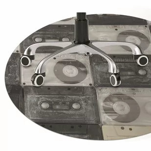 Podkładka pod krzesło Stare kasety fi100 cm - Podnóżki, podpórki, podkładki - miniaturka - grafika 1