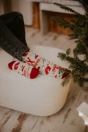 Skarpetki męskie - Skarpetki Zimowy Czas - Czerwone - miniaturka - grafika 1