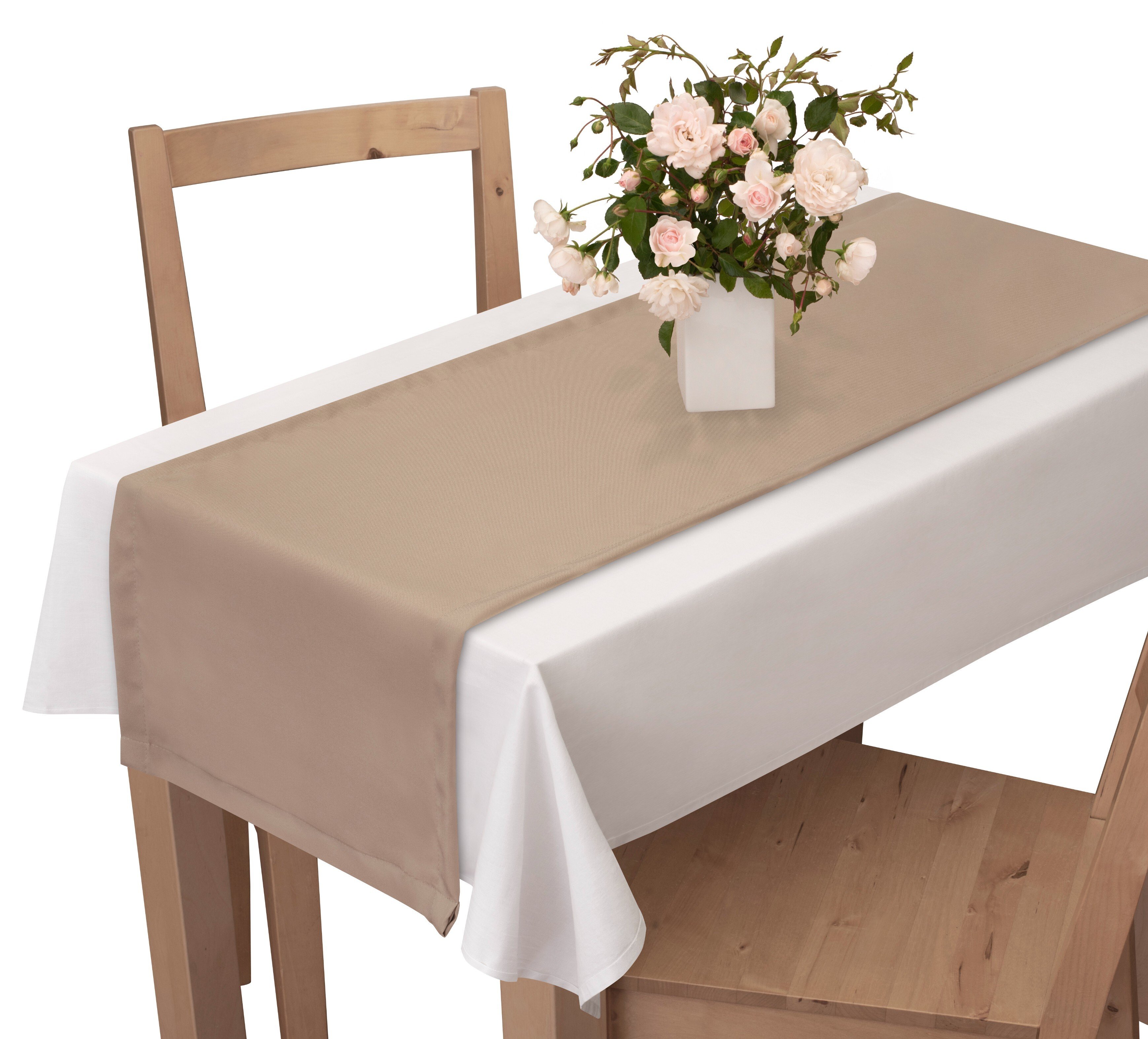Voppi Elegancki bieżnik beżowy 40x180 cm ozdoba dekoracja na stół