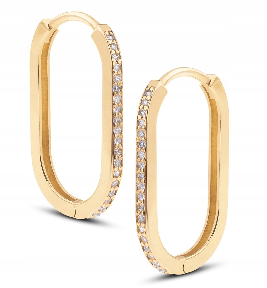 ZŁOTE KLASYCZNE KOLCZYKI WISZĄCE OVALE BIANCHI 333