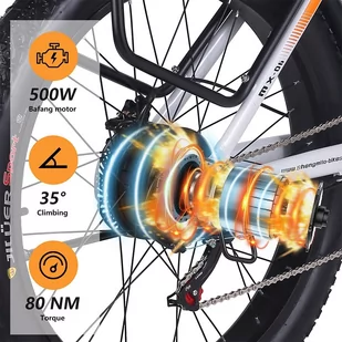 Shengmilo MX06 Electric Off-road Bike, 26in All-terrain Tires 500W Motor 42km/h Max Speed 48V 17.5Ah Battery 50-90km Ran - Rowery elektryczne - miniaturka - grafika 13