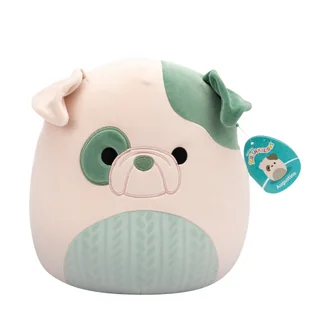 SQK - Medium Plush (12" Squishmallows) (TBD - Cream and Green Bulldog W/Green Embossed Cable Knit Belly) - Maskotki i pluszaki - miniaturka - grafika 1