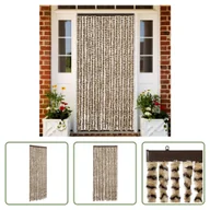 Zasłony - The Living Store Zasłona przeciwsłoneczna beżowo-brązowa 90x200 cm szenilowa - miniaturka - grafika 1