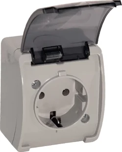 Orno Gniazdo pojedyncze 2P+Z Schuko AQUATIC, IP44, szaro-grafitowe, 10 szt. - Gniazdka elektryczne - miniaturka - grafika 1