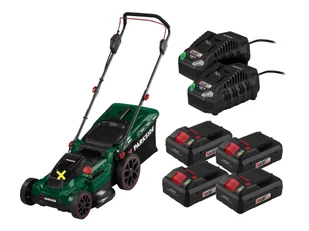 PARKSIDE® Zestaw Akumulatorowa kosiarka 40 V z 4 akumulatorami Smart, 4 Ah i 2 szybkimi ładowarkami, 4,5 A - Kosiarki PARKSIDE® Zestaw Akumulatorowa kosiarka 40 V z 4 akumulatorami Smart, 4 Ah i 2 szybkimi ładowarkami, 4,5 A - Kosiarki - miniaturka - grafika 1