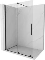 Ścianki i drzwi prysznicowe - Mexen Velar drzwi prysznicowe rozsuwane Walk-in 140 cm, transparent, czarne - 871-140-000-03-70 - miniaturka - grafika 1
