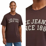 Koszulki męskie - Lee SS TEE Arabica LUŹNY BRĄZOWY T-SHIRT Z LOGO RELAXED FIT L - miniaturka - grafika 1