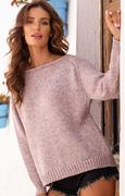 Swetry damskie - Sweter oversize z dekoltem na plecach w kolorze różowym Sara, Kolor różowy, Rozmiar Oversize, KAMEA - Primodo.com - miniaturka - grafika 1