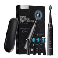 Szczoteczki elektryczne - Seago soniczna szczoteczka do zębów SG-575 + etui + 5 końcówek, czarna - miniaturka - grafika 1