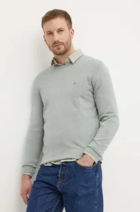 Calvin Klein sweter z domieszką jedwabiu kolor szary lekki K10K113549 - Swetry męskie - miniaturka - grafika 1