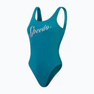 Stroje kąpielowe - Strój pływacki jednoczęściowy damski Speedo Logo Deep U-Back - miniaturka - grafika 1