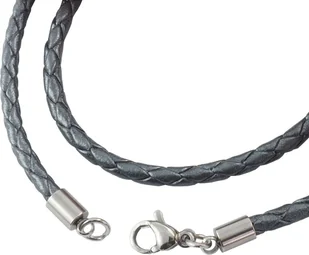 König Design skórzany naszyjnik skórzany pasek skórzana bransoletka 7 mm męski naszyjnik 17 cm - 100 cm pleciony, długość:50 centymetrów, kolor:Graphite Grey - Naszyjniki męskie - miniaturka - grafika 1