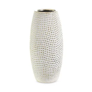 Wazon Ceramiczny Verda 11X11X25 Biały + Złoty - Wazony i flakony - miniaturka - grafika 1