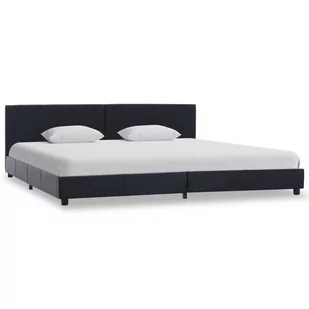 vidaXL Rama łóżka z podnośnikiem, czarna, sztuczna skóra, 160 x 200 cm - Łóżka - miniaturka - grafika 1