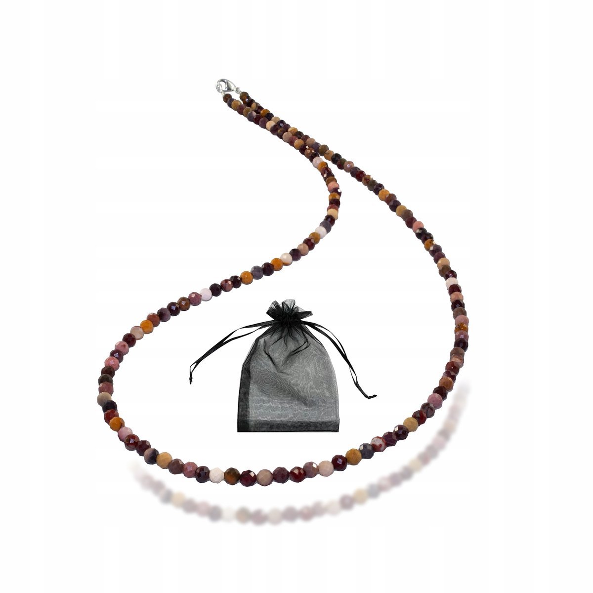 Naszyjnik Naturalny Kamień Mookait Jaspis Fasetowany 3mm Srebro 925 45cm, bez marki, AG00000306