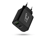 Ładowarki do telefonów - LTC Ładowarka sieciowa QC3.0 PD 3A/QC USB 3A 20W czarna. - miniaturka - grafika 1