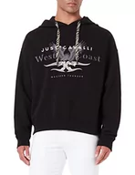 Bluzy męskie - Just Cavalli Bluza męska, 900 czarna, XXL - miniaturka - grafika 1