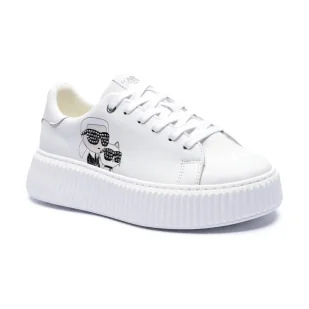 Karl Lagerfeld Kids Skórzane sneakersy - Buty dla dziewczynek - miniaturka - grafika 1