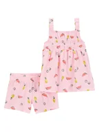 Kaftaniki dla niemowląt - carter's 2-częściowy zestaw w kolorze jasnoróżowym - miniaturka - grafika 1