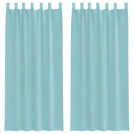 Zasłony - vidaXL Zasłony woalowe z pętelkami 2 szt. Turkusowe 140x245 cm - miniaturka - grafika 1