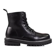 Botki damskie - Botki damskie czarne sznurowane Big Star KK274538 - miniaturka - grafika 1