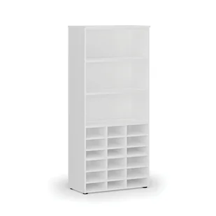 Regał sortujący PRIMO WHITE, 800 x 420 x 1781 mm, 18 przegród, biały - Inne meble biurowe - miniaturka - grafika 1