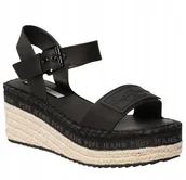Espadryle damskie - Pepe Jeans Witney Brand Damskie Buty Czarne Sandały Espadryle 40 Awe - miniaturka - grafika 1