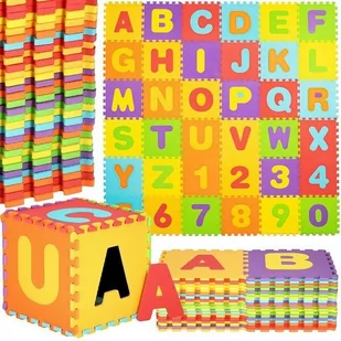 Springos Mata piankowa alfabet, cyfry 172x172 cm puzzle dla dzieci pianka EVA FM0017 - Maty piankowe - miniaturka - grafika 1