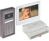 Wideodomofony - ZESTAW WIDEODOMOFONOWY DS-KIS704EY-ACW2/ALUMINUM Hikvision - miniaturka - grafika 1
