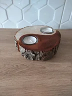 Świeczniki - Świecznik Drewniany na Tealight Yinyang - miniaturka - grafika 1