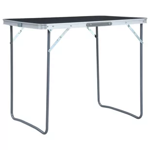 VidaXL Składany stolik turystyczny z metalową ramą, 80x60 cm, szary 48171 VidaXL - Meble turystyczne - miniaturka - grafika 1