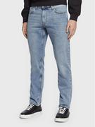 Spodnie męskie - Calvin Klein Jeans Jeansy J30J323096 Niebieski Straight Fit - miniaturka - grafika 1