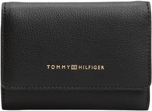 Tommy Hilfiger Portfel damski Th Logotape Trifold Aw0aw17477, czarny (czarny), One Size - Portfele - miniaturka - grafika 1
