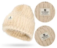 Czapki damskie - Czapka zimowa damska ciepła wygodna jesienna modna elastyczna Peterson beżowa - miniaturka - grafika 1