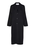 Płaszcze damskie - SELECTED FEMME Damski płaszcz wełniany Classic, czarny, 36 - miniaturka - grafika 1