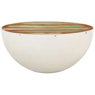 Ławy i stoliki kawowe - vidaXL Stolik kawowy w kształcie misy biały Ø50x24 cm lite stare drewno - miniaturka - grafika 1