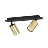 Lampy sufitowe - Reflektor sufitowy spot natynkowy Zen listwa złoto-czarny 2xGU10x30W metal Emibig - miniaturka - grafika 1
