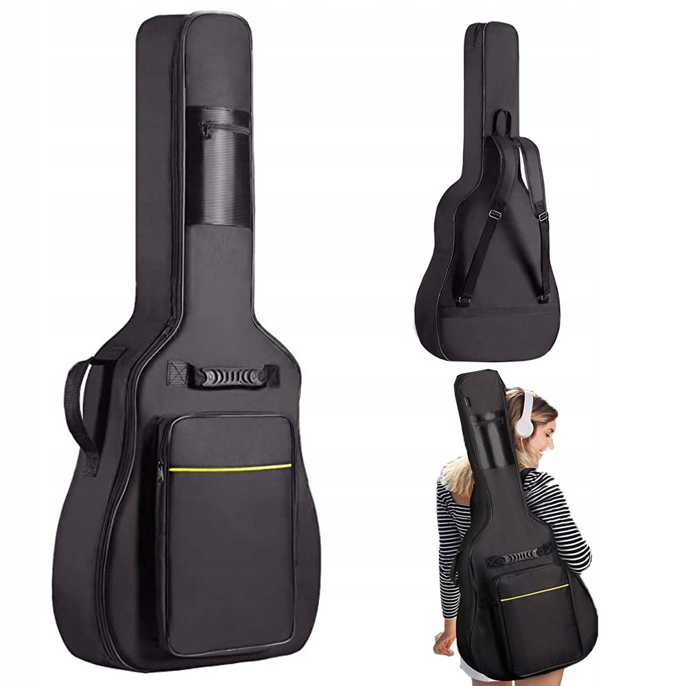 Torba Na Gitarę 600D Wodoodporny Plecak Na Gitarę Z Tkaniny Oxford Czarny