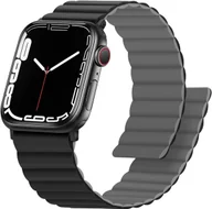 Akcesoria do smartwatchy - PASEK DO APPLE WATCH 1/2/3/4/5/6/7/8/9/10/SE 42/44/45 CZARNO-SZARY +ETUI - miniaturka - grafika 1
