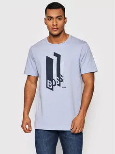 Koszulki męskie - Hugo Boss T-Shirt 50462873 Fioletowy Regular Fit - grafika 1