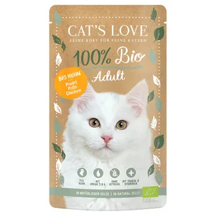 Cat's Love Bio, 6 x 100 g - Adult, Biokurczak - Mokra karma dla kotów - miniaturka - grafika 1