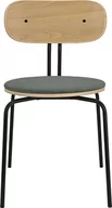 Fotele i krzesła ogrodowe - Krzesło Curious jasnozielone z tapicerowanym siedziskiem na czarnych nogach - miniaturka - grafika 1