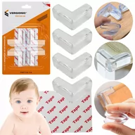 Zabezpieczenia dla dzieci - 4x ZABEZPIECZENIE NA ROGI KANTY MEBLI SZAFKI STÓŁ OCHRANIACZE SILIKONOWE - miniaturka - grafika 1