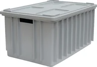 Pojemniki przemysłowe - Artech Pojemnik magazynowy z pokrywą, wym. 60x40cm, kolor, atest na kontakt z żywnością szary - miniaturka - grafika 1