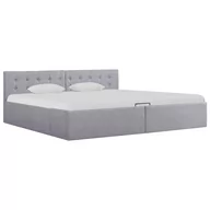 Łóżka - vidaXL Rama łóżka z podnośnikiem, jasnoszara, tkanina, 180 x 200 cm - miniaturka - grafika 1