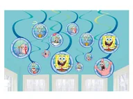 Urodziny dziecka - AMSCAN Dekoracja wisząca świderki Spongebob - 12 szt. 672627 - miniaturka - grafika 1
