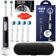 Końcówki do szczoteczek elektrycznych - Szczoteczka Oral-B Pro 1 Series Black + 4 końcówki + etui + akcesoria - miniaturka - grafika 1